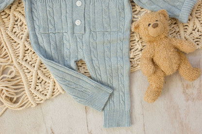 Cashmere Baby Bear Onesie — Hooded Romper with Bear Ears