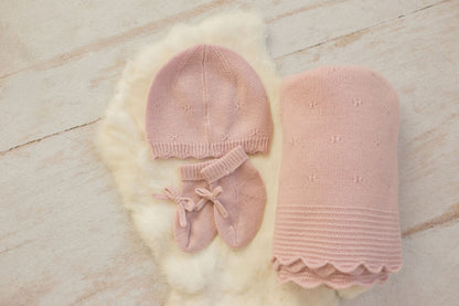Cashmere Baby Gift Set — Blanket, Pointelle Beanie & Cashmere Socks (3-piece)