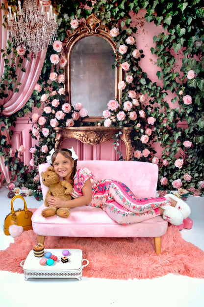 The Pink Chateau Girls Bamboo Pajama Set | Floral Rose