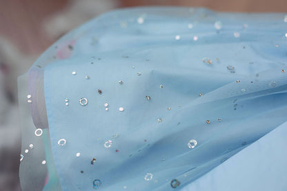 Rainbow on a Cloudy Day — Girls Rainbow Birthday Dress | Heirloom Tulle Petticoat & Bow Dress
