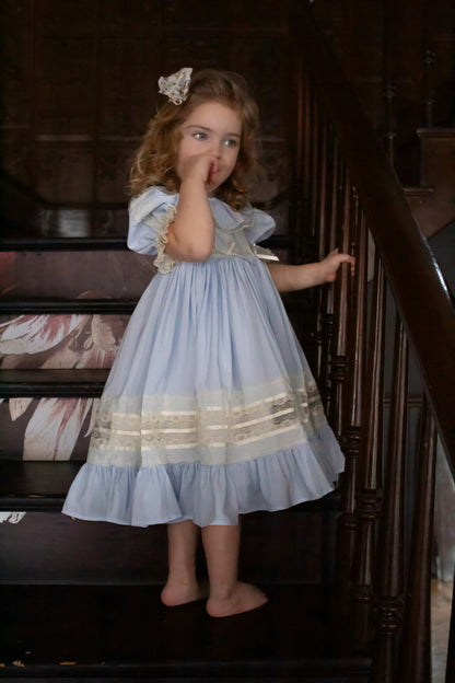 Celestine Heirloom Dress – Vintage Inspired Lace Boutique Girls Dress | Viscose Long Silhouette Heirloom Style