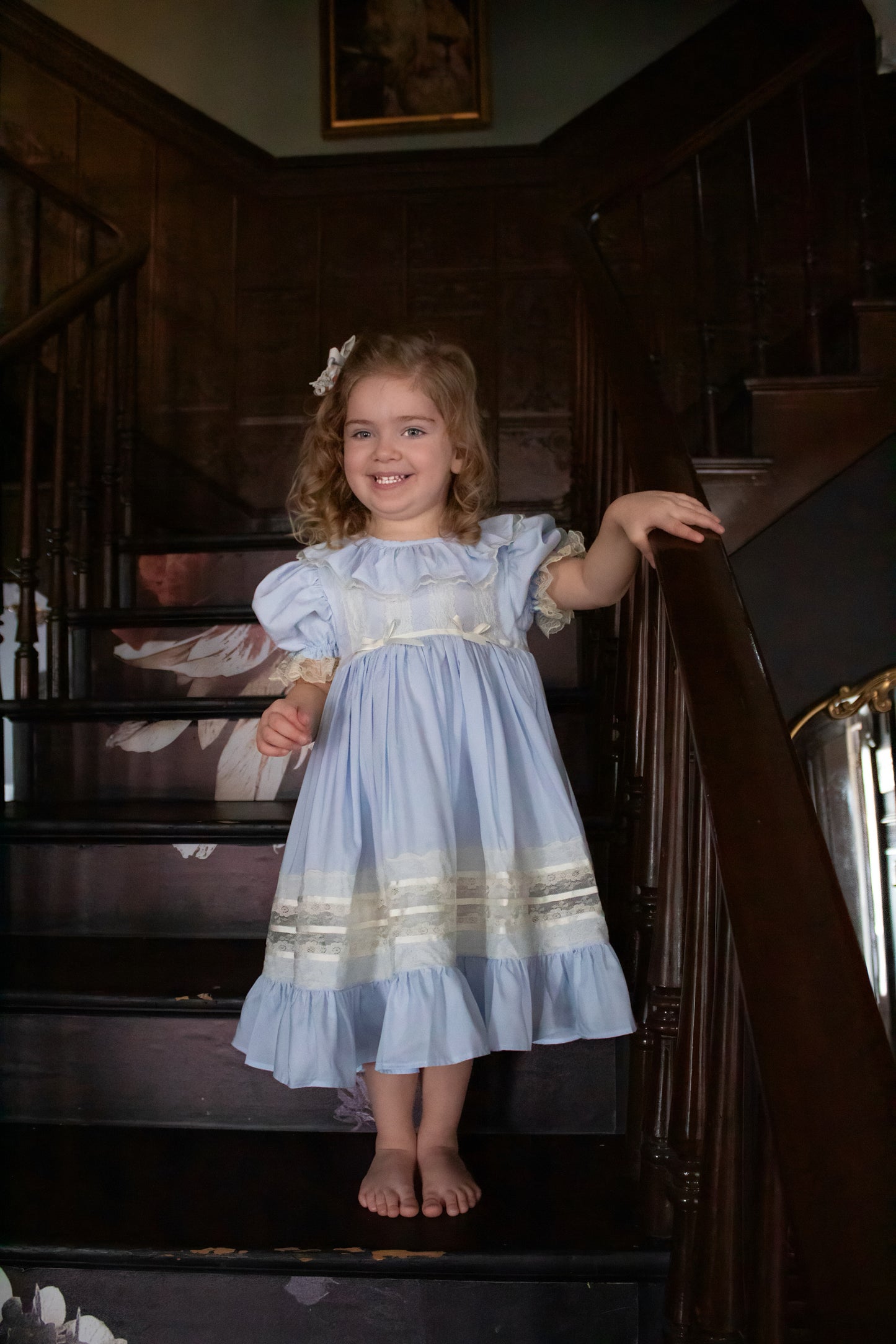 Celestine Heirloom Dress – Vintage Inspired Lace Boutique Girls Dress | Viscose Long Silhouette Heirloom Style