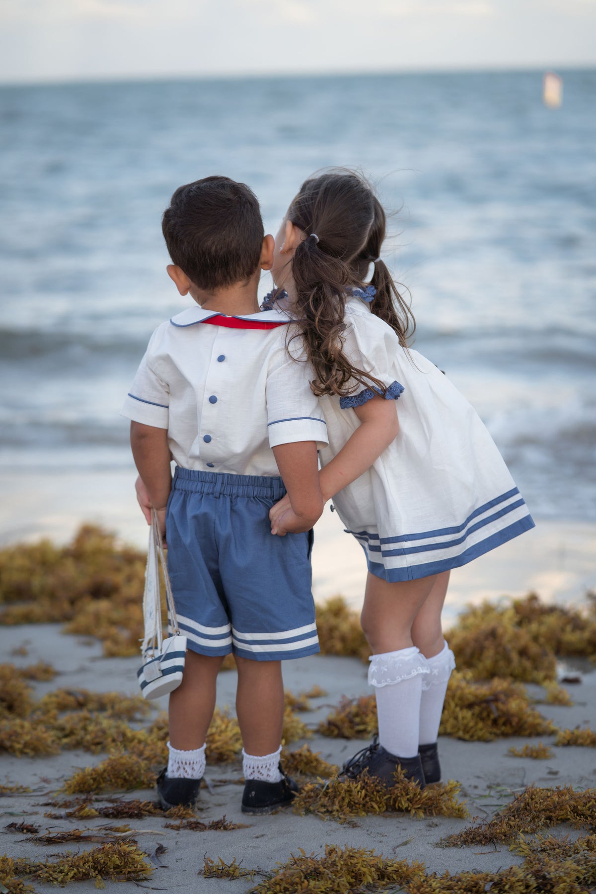 Little Sailor Suit – Hand Embroidered Cotton Linen Boutique Boys Suit | Nautical Heirloom Style Special Occasion