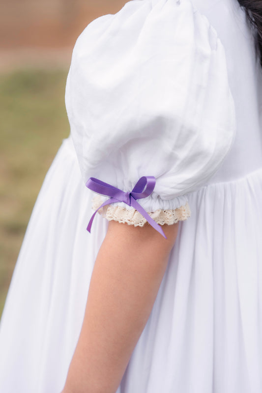 Violet Heirloom Bloom Dress – Handmade Floral Embroidery
