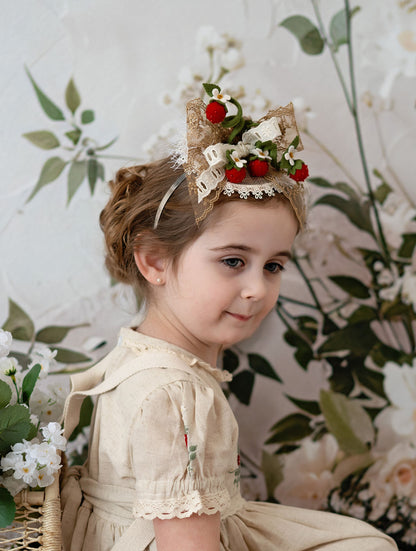 Strawberry Keepsake – Embroidered Girls Boutique Dress | Luxury Summer Birthday & Special Occasion Dress