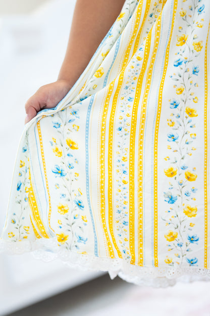 Sunshine & Daisies Girls Bamboo Dress | Yellow Floral