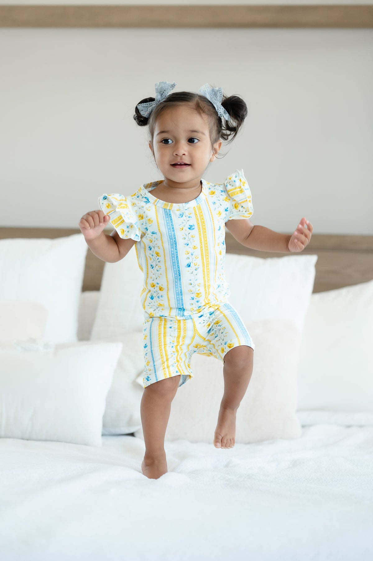 Sunshine & Daisies Girls Bamboo Pajama Set | Yellow Floral