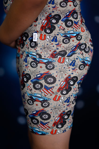 Crush It Boys Bamboo Shorts Pajama Set | 4th of July