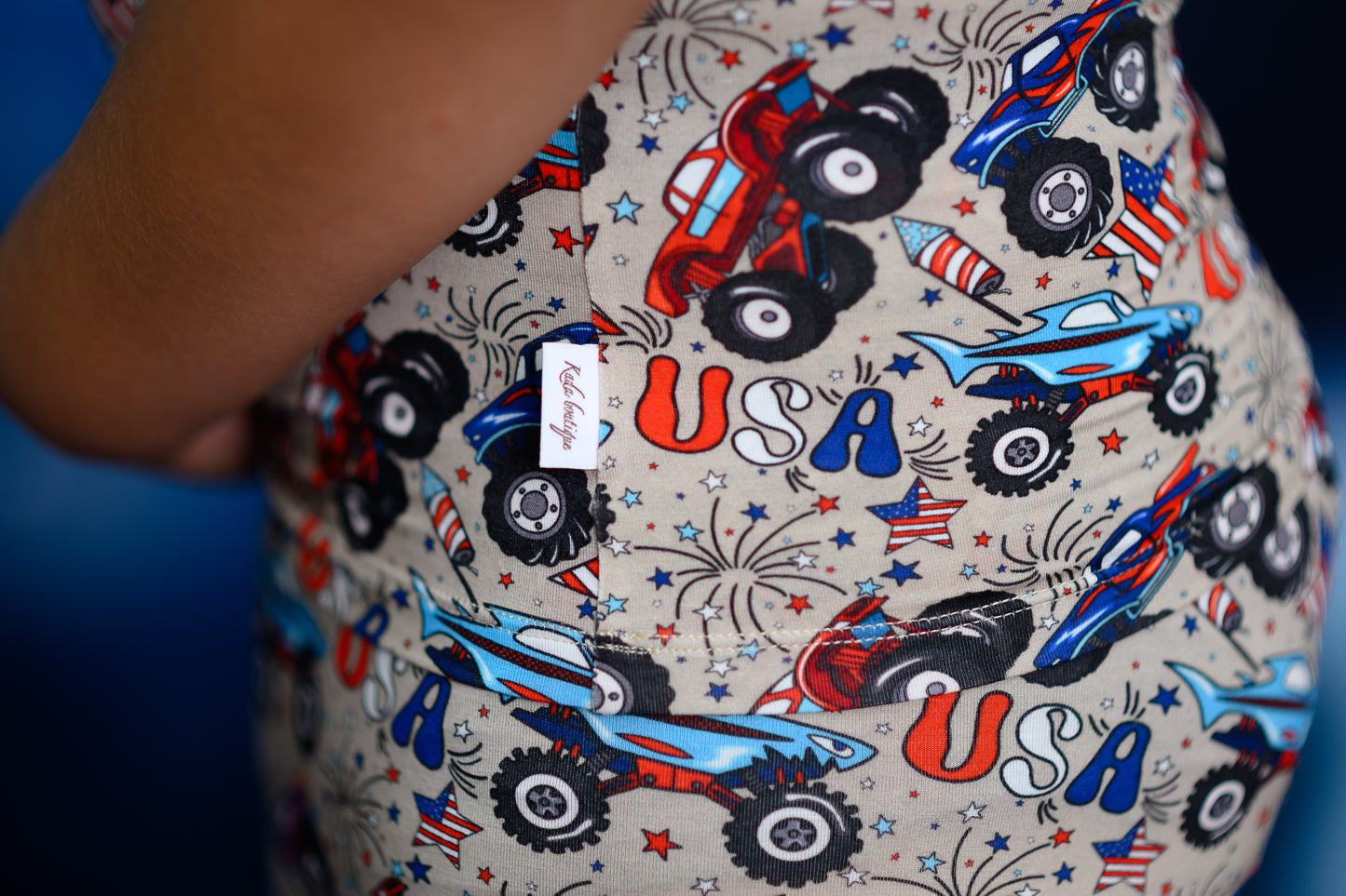 Crush It Boys Bamboo Shorts Pajama Set | 4th of July