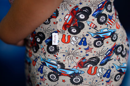 Crush It Boys Bamboo Shorts Pajama Set | 4th of July