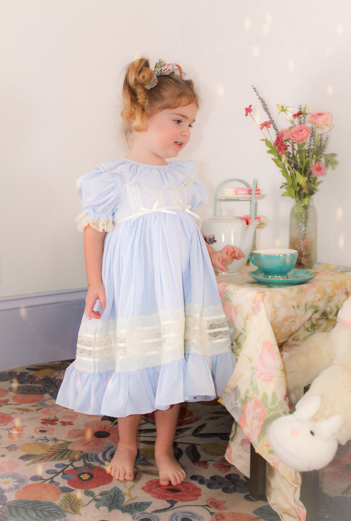 Celestine Heirloom Dress – Vintage Inspired Lace Boutique Girls Dress | Viscose Long Silhouette Heirloom Style