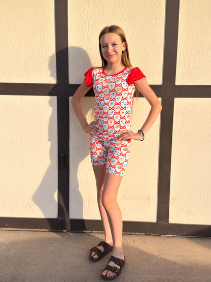 Sweet Freedom Girls Bamboo Shorts Pajama Set | 4th of July