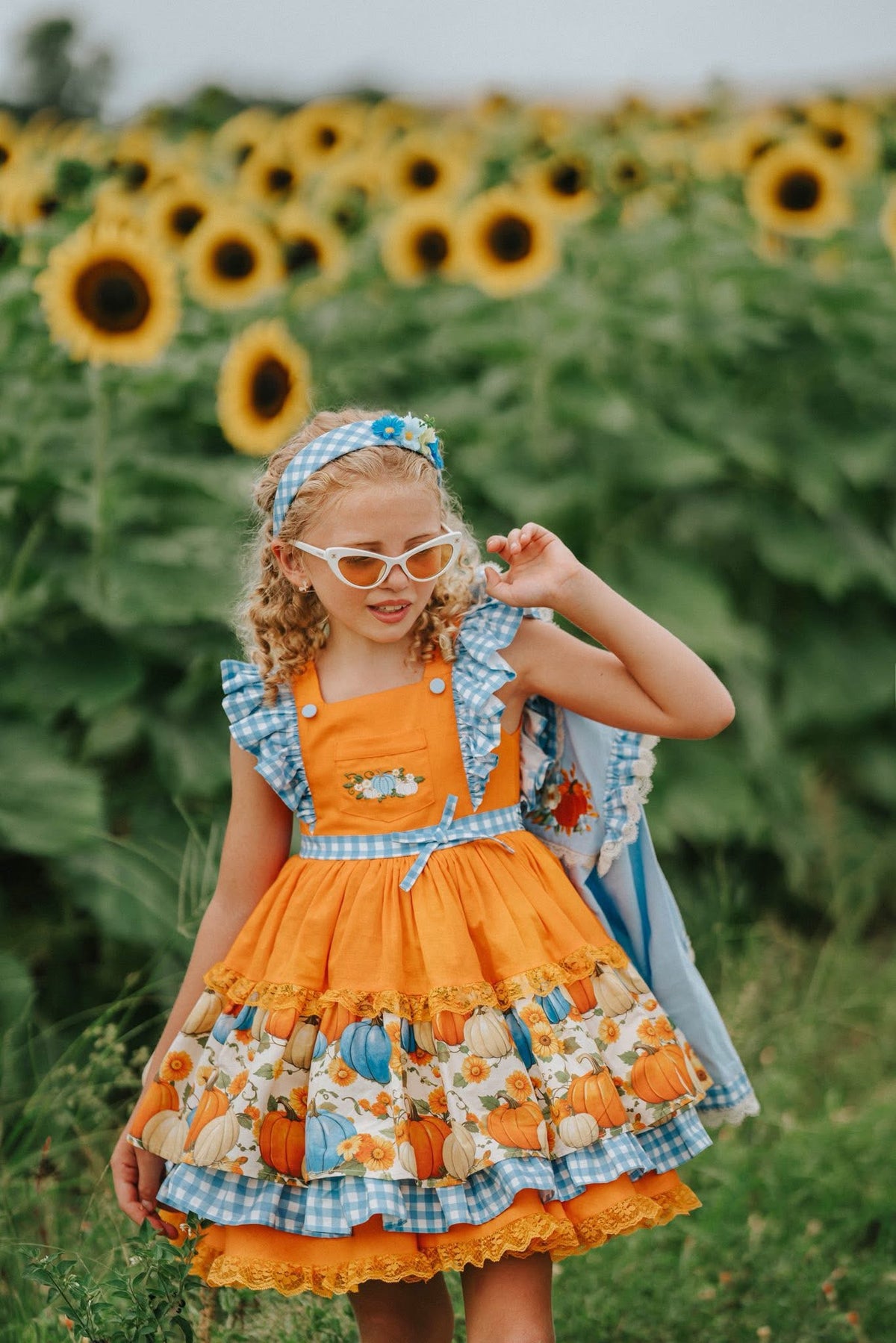 Pumpkin Season at Willow Manor | Girls Heirloom Fall Dress Set | Grand Millennial Twirl Dress