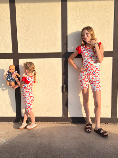 Sweet Freedom Girls Bamboo Shorts Pajama Set | 4th of July