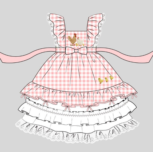 Emily's Little Farm Friends Dress in Pink