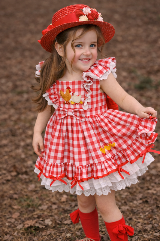 Emily's Little Farm Friends Dress in Red
