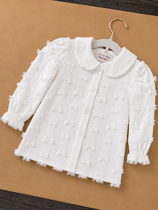 Classic Campus Garden Trellis Long Sleeve Peter Pan Blouse