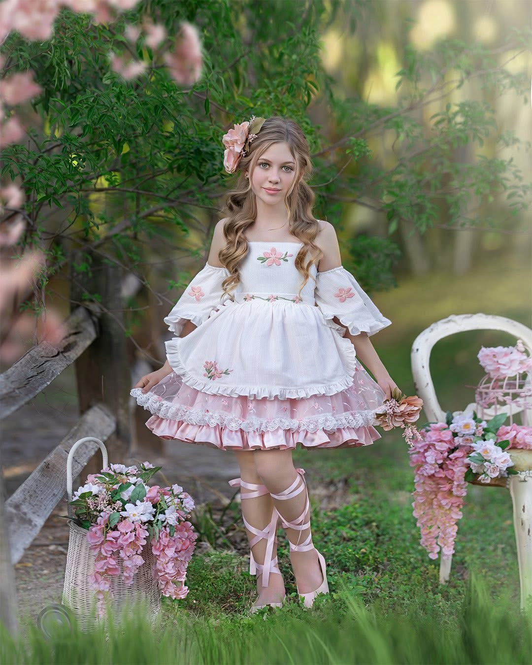 🌸 Sakura Whisper Dress - Luxury Hand-Embroidered Floral Gown