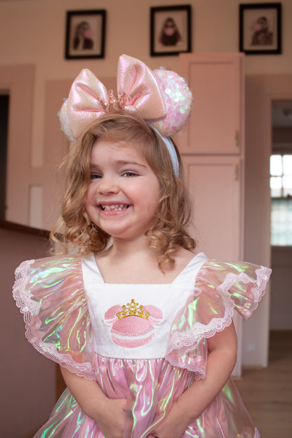 Macaron Missy Play Set – Embroidered Vintage Inspired Boutique Girls Set | Iridescent Fabric Luxury Special Occasion