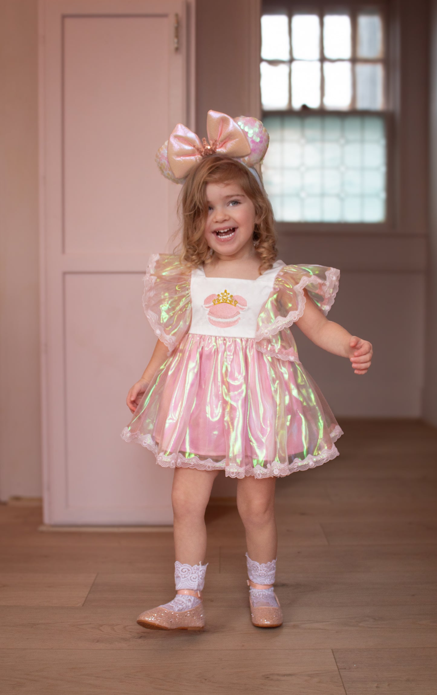 Macaron Missy Play Set – Embroidered Vintage Inspired Boutique Girls Set | Iridescent Fabric Luxury Special Occasion