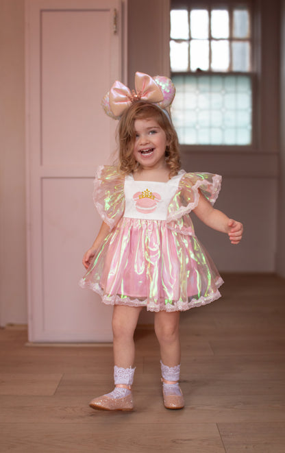 Macaron Missy Play Set – Embroidered Vintage Inspired Boutique Girls Set | Iridescent Fabric Luxury Special Occasion