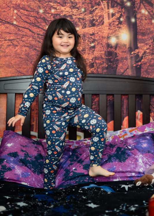 To the Moon Bamboo Boys and Girls Pajamas