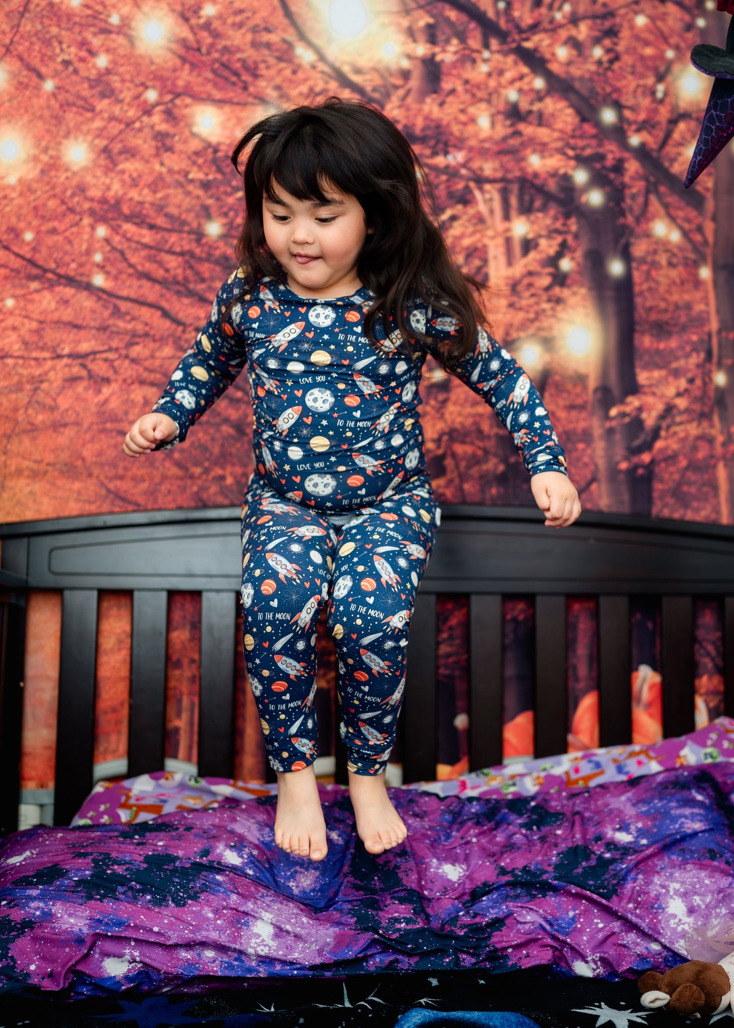 To the Moon Bamboo Boys and Girls Pajama Set