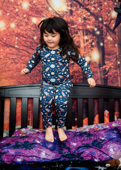 To the Moon Bamboo Boys and Girls Pajama Set