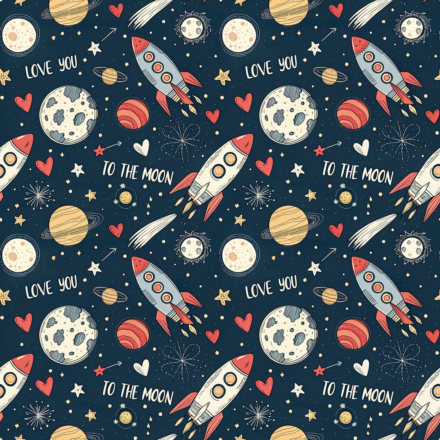 To the Moon Bamboo Boys and Girls Pajama Set