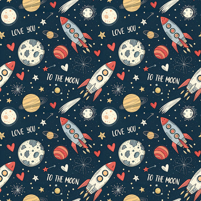 To the Moon Bamboo Boys and Girls Pajama Set