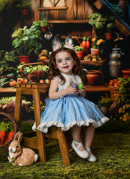Cottontail Dreams – Embroidered Girls Easter Dress | Luxury Boutique Spring & Birthday Dress