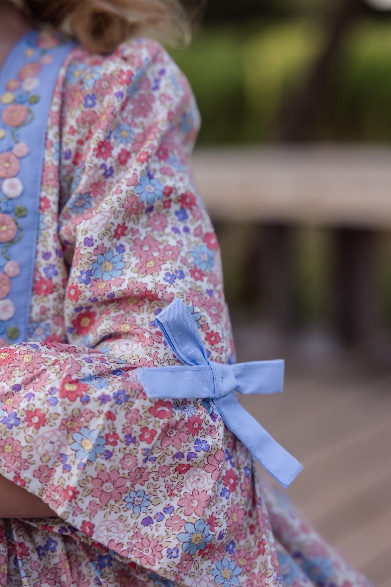 Forget Me Not Dress – Hand-Embroidered Heirloom Girls Dress | Floral Vintage Boutique Twirl Dress with Bloomers