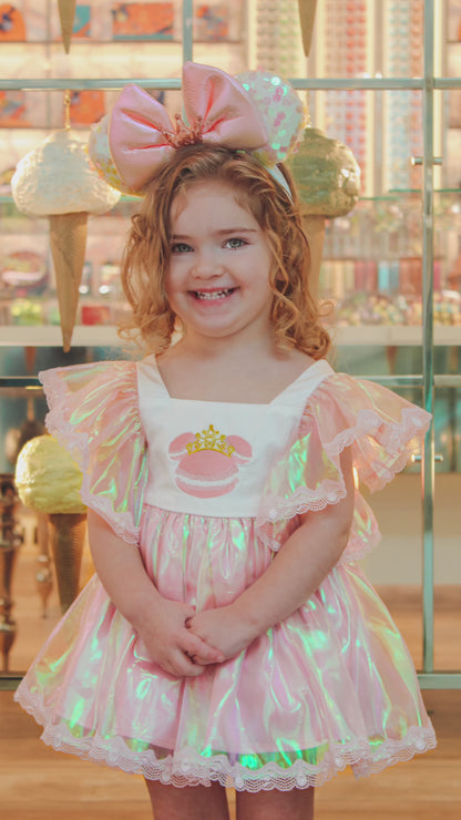 Macaron Missy Play Set – Embroidered Vintage Inspired Boutique Girls Set | Iridescent Fabric Luxury Special Occasion