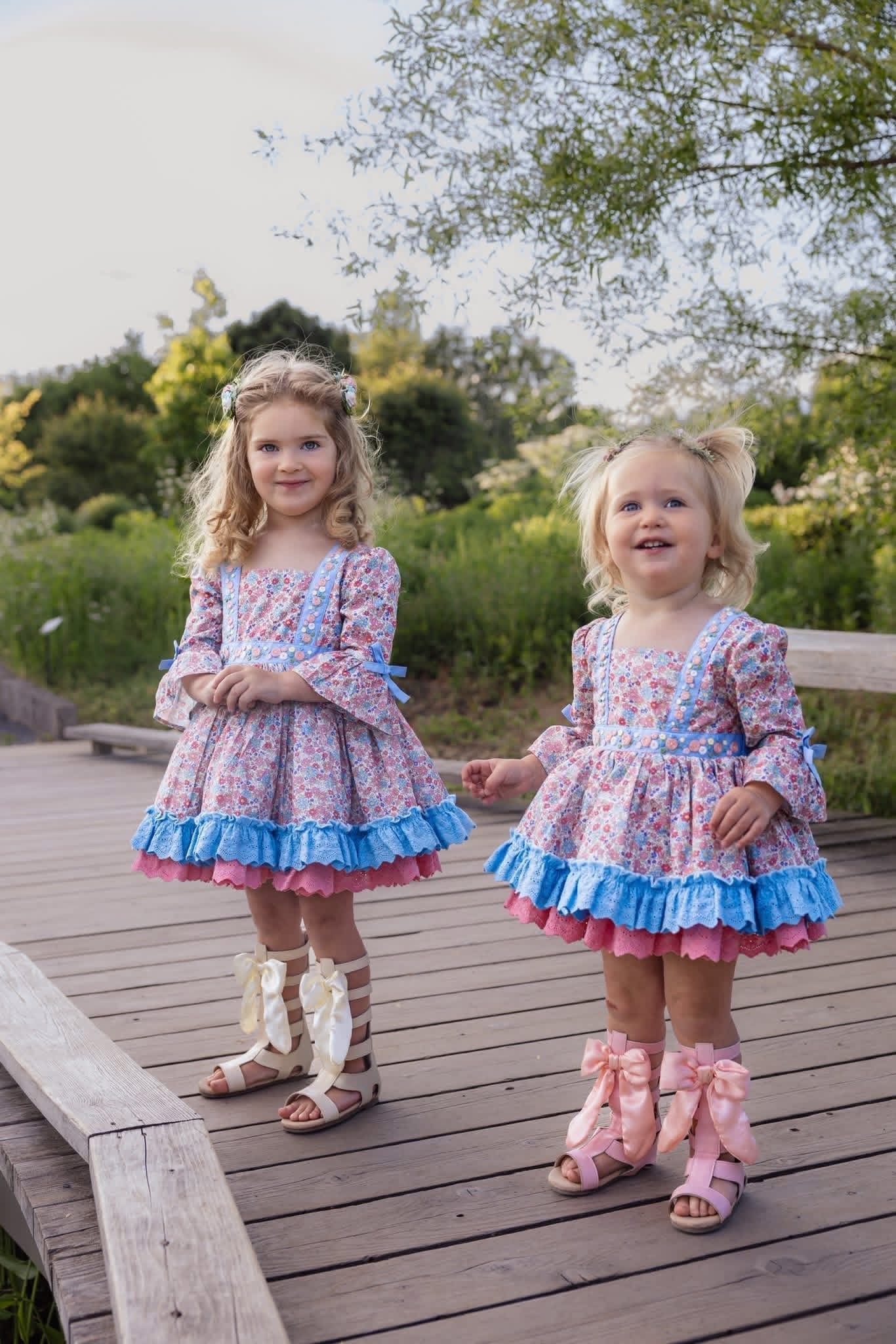 Forget Me Not Bubble – Hand-Embroidered Heirloom Girls Bubble Romper | Floral Vintage Boutique One-Piece | Snap Closure